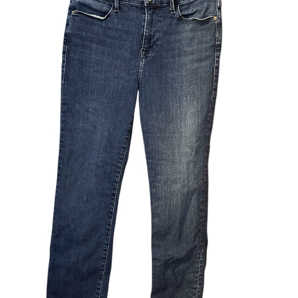 Frame Le High Straight Denim Dark Blue Straight Leg Jeans 28x28